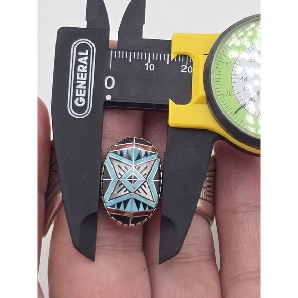 RMT Carolyn Pollack Relios 925 Sterling Southwestern Inlaid Stone Cuff Bracelet - Picture 14 of 15